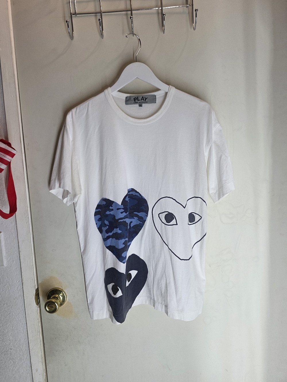 PLAY COMME des GARCONS 2020 Short Sleeve T-shirt   Cotton White Unisex